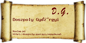 Doszpoly Györgyi névjegykártya
