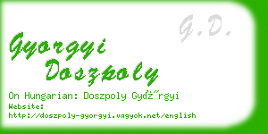 gyorgyi doszpoly business card